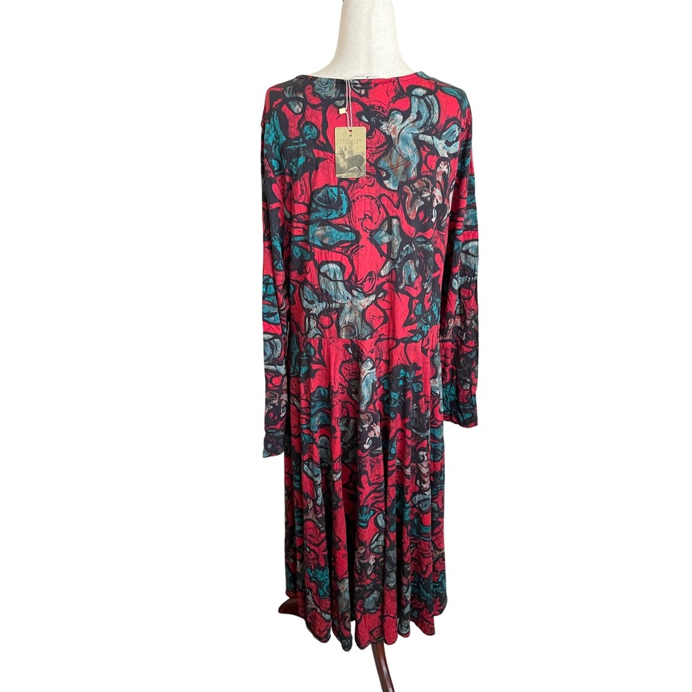 NWT Peruvian Connection Ravenwood Dress Ruby Red Pima Cotton XXL Lagenlook Artsy - Picture 6 of 9